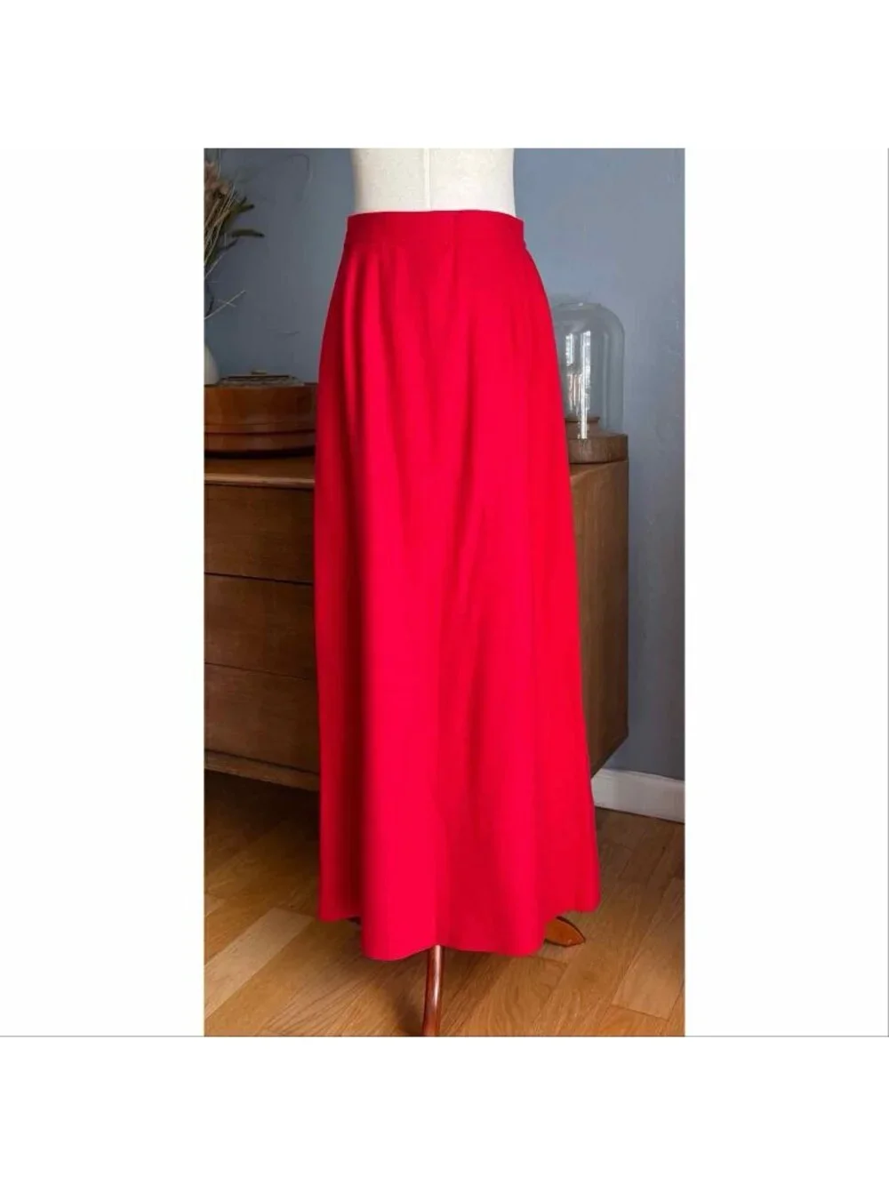 Vintage Pendleton Red Wool Button Front Maxi Skirt